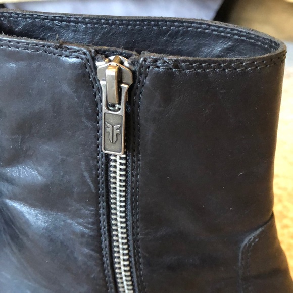 Frye black leather platform ankle chunky heel boot - Picture 5 of 8